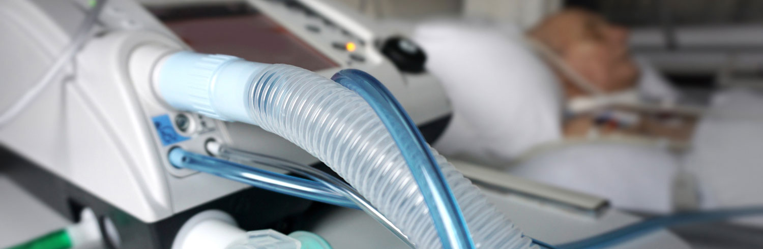 close up of ventilator machine and hoses
